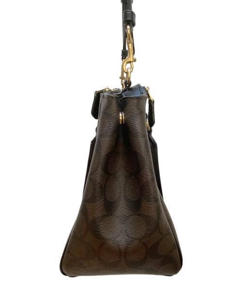 COACH（コーチ）COACH (コーチ) 2WAYバッグ ブラウン×ブラックの古着・服飾アイテム