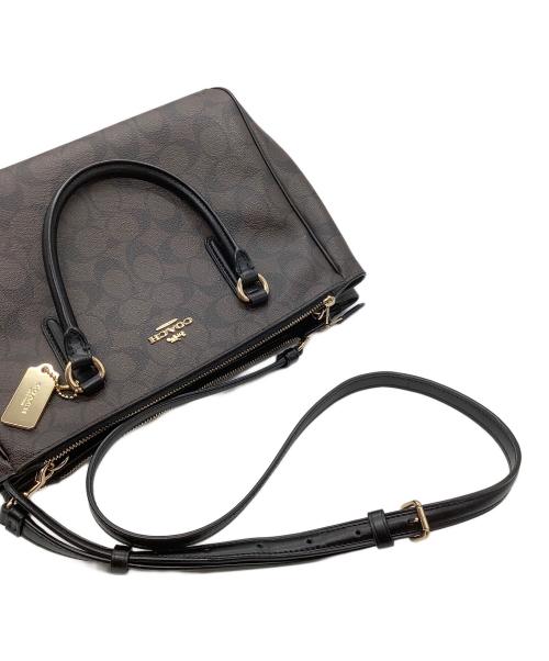 COACH（コーチ）COACH (コーチ) 2WAYバッグ ブラウン×ブラックの古着・服飾アイテム