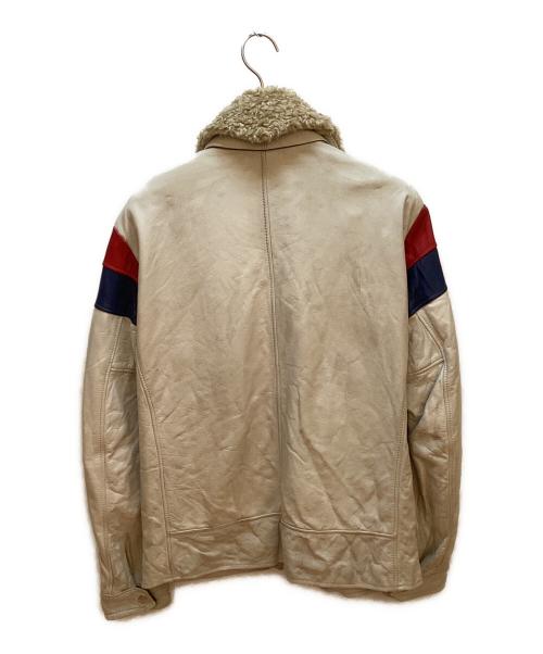 Schott（ショット）Schott (ショット) カウレザージャケット ベージュ サイズ:Lの古着・服飾アイテム