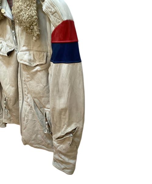 Schott（ショット）Schott (ショット) カウレザージャケット ベージュ サイズ:Lの古着・服飾アイテム