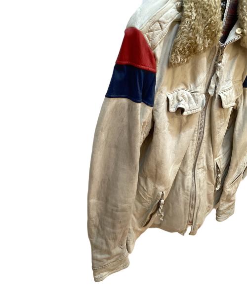 Schott（ショット）Schott (ショット) カウレザージャケット ベージュ サイズ:Lの古着・服飾アイテム