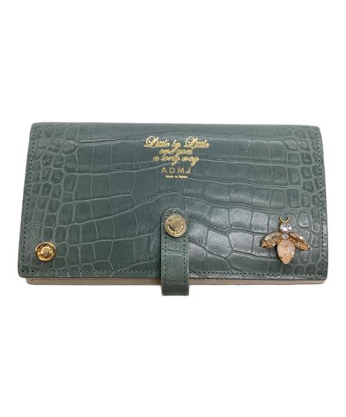 A.D.M.J.（エーディーエムジェイ）A.D.M.J. (エーディーエムジェイ) 2つ折り財布 グレー×ベージュの古着・服飾アイテム