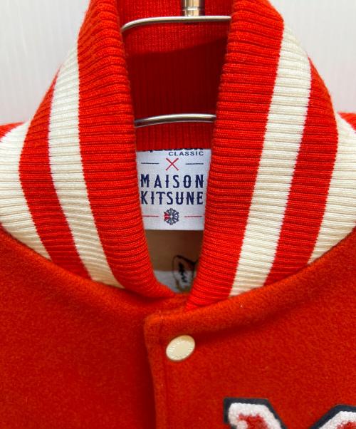 REEBOK CLASSIC（リーボック クラシック）REEBOK CLASSIC (リーボック クラシック) maison kitsune (メゾンキツネ) スカジャン オレンジ×ベージュ サイズ:Ｍの古着・服飾アイテム