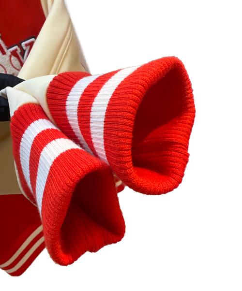 REEBOK CLASSIC（リーボック クラシック）REEBOK CLASSIC (リーボック クラシック) maison kitsune (メゾンキツネ) スカジャン オレンジ×ベージュ サイズ:Ｍの古着・服飾アイテム