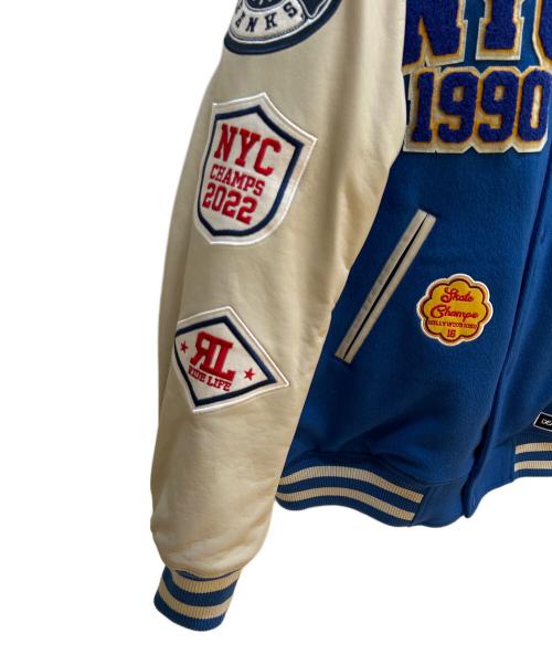 DEAR LAUREL（ディアローレル）DEAR LAUREL (ディアローレル) ブルゾン ブルー×ベージュ サイズ: Lの古着・服飾アイテム