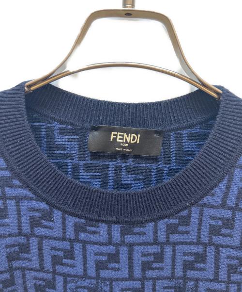 FENDI（フェンディ）FENDI (フェンディ) セーター ネイビー×ベージュ サイズ:48の古着・服飾アイテム