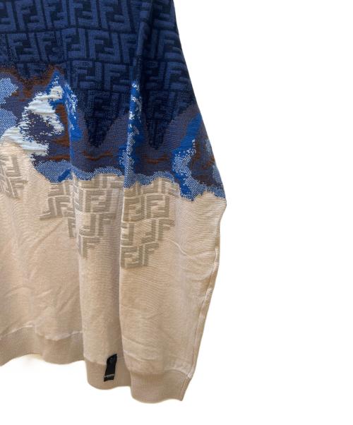 FENDI（フェンディ）FENDI (フェンディ) セーター ネイビー×ベージュ サイズ:48の古着・服飾アイテム