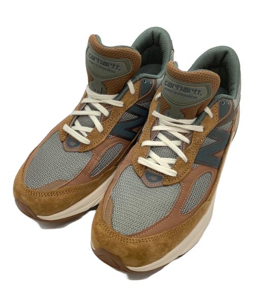 NEW BALANCE（ニューバランス）NEW BALANCE (ニューバランス) CarHartt (カーハート) ローカットスニーカー ブラウン×グリーン サイズ:27.5の古着・服飾アイテム