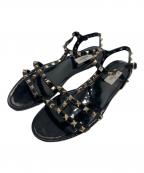 VALENTINO GARAVANIヴァレンティノ・ガラヴァーニ）の古着「VALENTINO GARAVANI　アンクルストラップサンダル」｜ブラック