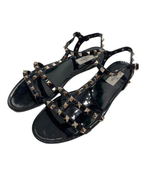 VALENTINO GARAVANI（ヴァレンティノ・ガラヴァーニ）VALENTINO GARAVANI (ヴァレンティノ・ガラヴァーニ) VALENTINO GARAVANI　アンクルストラップサンダル ブラック サイズ:39の古着・服飾アイテム