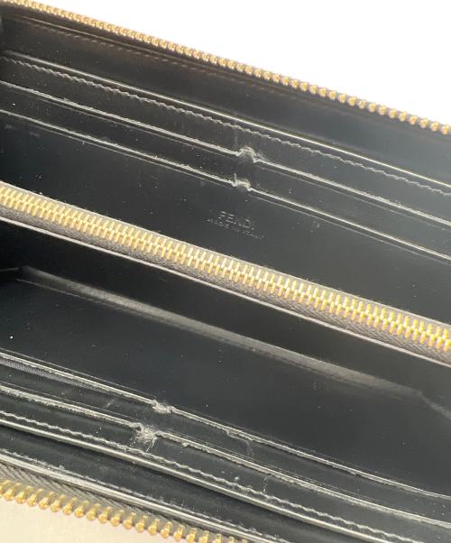 FENDI（フェンディ）FENDI (フェンディ) ラウンドファスナー財布 ブラックの古着・服飾アイテム