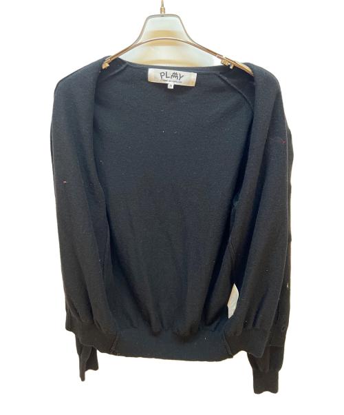 PLAY COMME des GARCONS（プレイコムデギャルソン）PLAY COMME des GARCONS (プレイコムデギャルソン) Invader (インベーダー) 薄手カーディガン ブラック サイズ:Mの古着・服飾アイテム