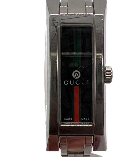 GUCCI（グッチ）GUCCI (グッチ) リストウォッチ ブラック×グリーンの古着・服飾アイテム