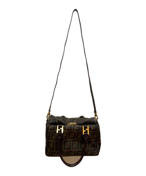 FENDI（フェンディ）FENDI (フェンディ) ハンドバッグ ブラウン×ベージュの古着・服飾アイテム