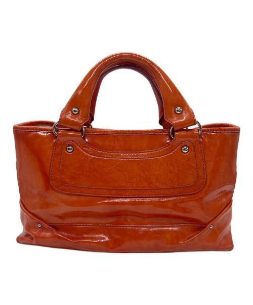 CELINE（セリーヌ）CELINE (セリーヌ) ハンドバッグ/パテントレザー オレンジの古着・服飾アイテム