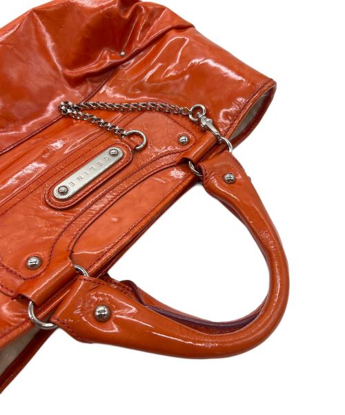 CELINE（セリーヌ）CELINE (セリーヌ) ハンドバッグ/パテントレザー オレンジの古着・服飾アイテム