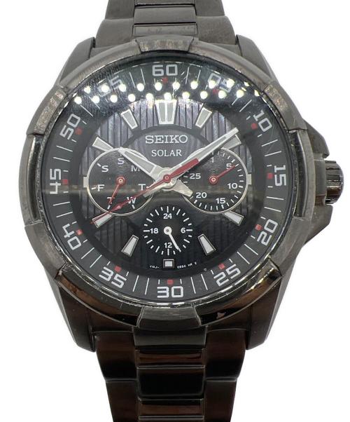 SEIKO（セイコー）SEIKO (セイコー) クロノグラフ ブラック×レッド×ホワイトの古着・服飾アイテム