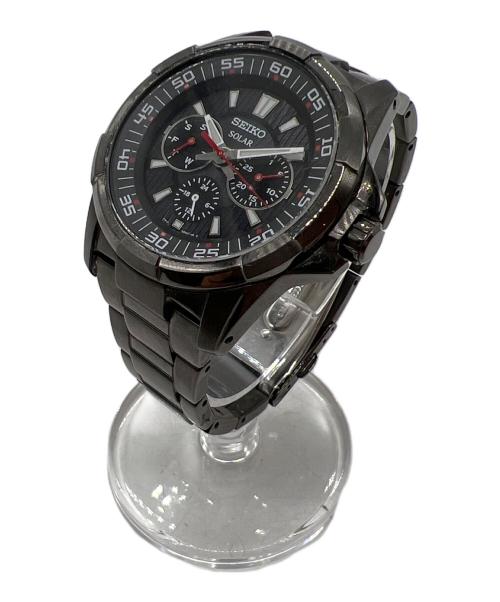 SEIKO（セイコー）SEIKO (セイコー) クロノグラフ ブラック×レッド×ホワイトの古着・服飾アイテム