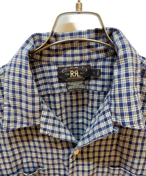 RALPH LAUREN（ラルフローレン）RALPH LAUREN (ラルフローレン) 半袖シャツ ネイビー×ブラウン サイズ:Lの古着・服飾アイテム
