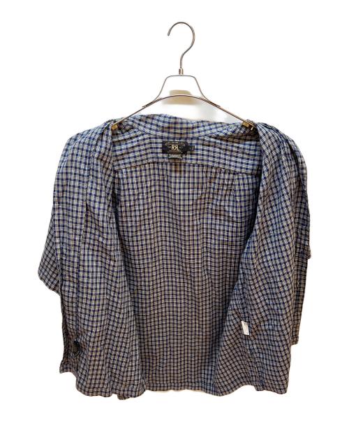 RALPH LAUREN（ラルフローレン）RALPH LAUREN (ラルフローレン) 半袖シャツ ネイビー×ブラウン サイズ:Lの古着・服飾アイテム