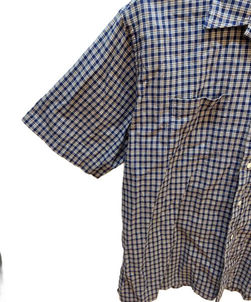 RALPH LAUREN（ラルフローレン）RALPH LAUREN (ラルフローレン) 半袖シャツ ネイビー×ブラウン サイズ:Lの古着・服飾アイテム
