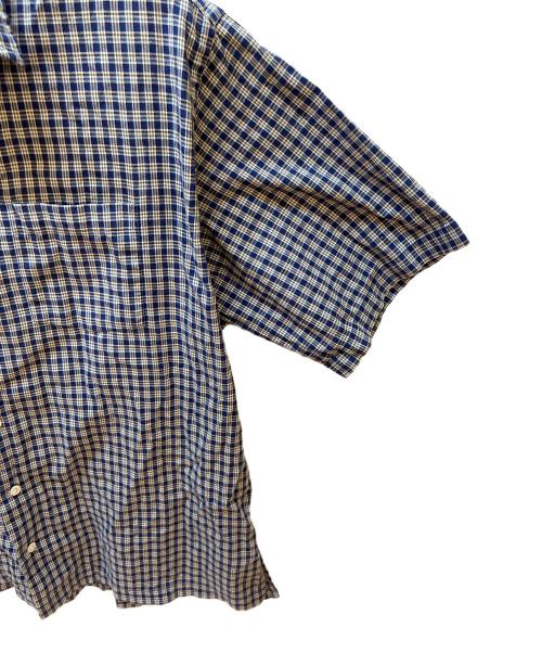 RALPH LAUREN（ラルフローレン）RALPH LAUREN (ラルフローレン) 半袖シャツ ネイビー×ブラウン サイズ:Lの古着・服飾アイテム