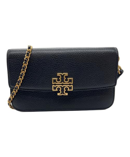 TORY BURCH（トリーバーチ）TORY BURCH (トリーバーチ) ショルダーウォレット ブラック×ゴールドの古着・服飾アイテム