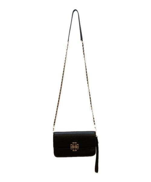 TORY BURCH（トリーバーチ）TORY BURCH (トリーバーチ) ショルダーウォレット ブラック×ゴールドの古着・服飾アイテム