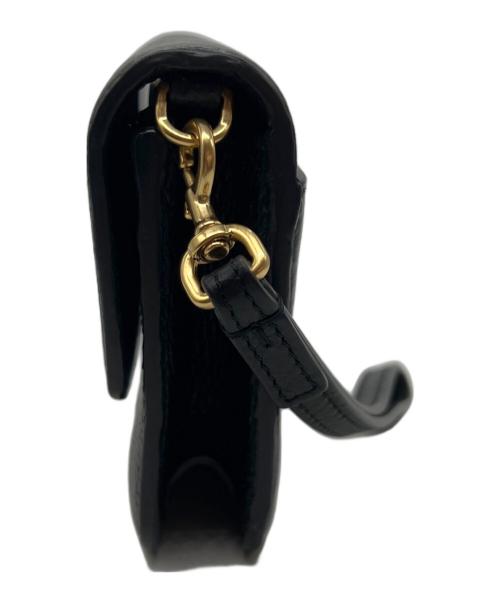 TORY BURCH（トリーバーチ）TORY BURCH (トリーバーチ) ショルダーウォレット ブラック×ゴールドの古着・服飾アイテム