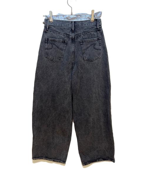 Sea Room lynn（シールームリン）Sea Room lynn (シールームリン) ウエストボリュームワイドパンツ ブラック×ブルー サイズ:W25の古着・服飾アイテム