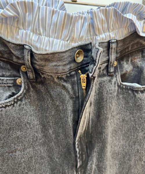 Sea Room lynn（シールームリン）Sea Room lynn (シールームリン) ウエストボリュームワイドパンツ ブラック×ブルー サイズ:W25の古着・服飾アイテム