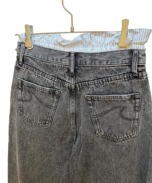 Sea Room lynn（シールームリン）Sea Room lynn (シールームリン) ウエストボリュームワイドパンツ ブラック×ブルー サイズ:W25の古着・服飾アイテム