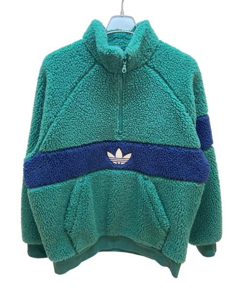 adidas（アディダス）adidas (アディダス) ボアスウェット グリーン×ネイビー サイズ:XLの古着・服飾アイテム