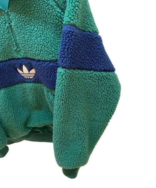 adidas（アディダス）adidas (アディダス) ボアスウェット グリーン×ネイビー サイズ:XLの古着・服飾アイテム