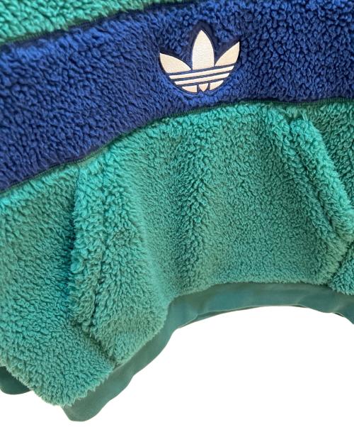adidas（アディダス）adidas (アディダス) ボアスウェット グリーン×ネイビー サイズ:XLの古着・服飾アイテム