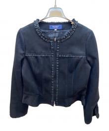 M'S GRACY（エムズグレイシー）の古着「スウェードタッチジップジャケット」｜ブラック