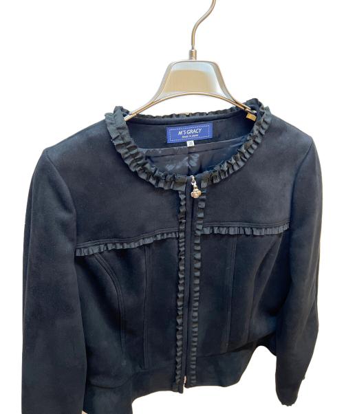 M'S GRACY（エムズグレイシー）M'S GRACY (エムズグレイシー) スウェードタッチジップジャケット ブラック サイズ:38の古着・服飾アイテム