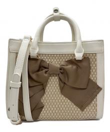 M'S GRACY（エムズグレイシー）の古着「2wayハンドバッグ」｜ベージュ×ホワイト