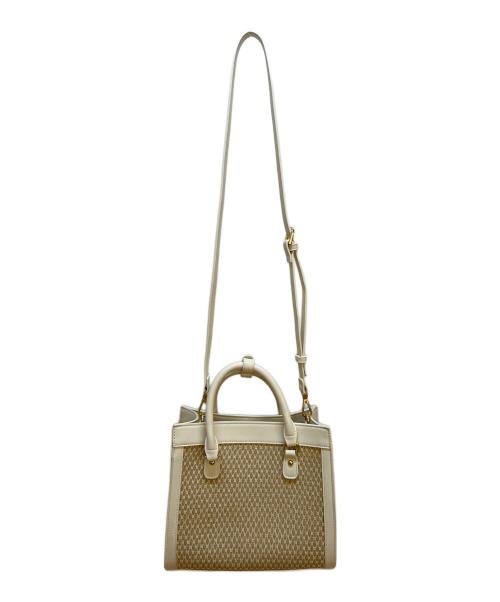 M'S GRACY（エムズグレイシー）M'S GRACY (エムズグレイシー) 2wayハンドバッグ ベージュ×ホワイトの古着・服飾アイテム