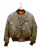 AVIREXアヴィレックス）の古着「MA-1ジャケット」｜カーキ×オレンジ