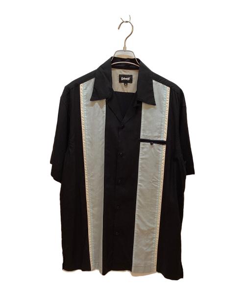 SCOTT（スコット）SCOTT (スコット) 半袖シャツ ブラック×スカイブルー サイズ:XLの古着・服飾アイテム
