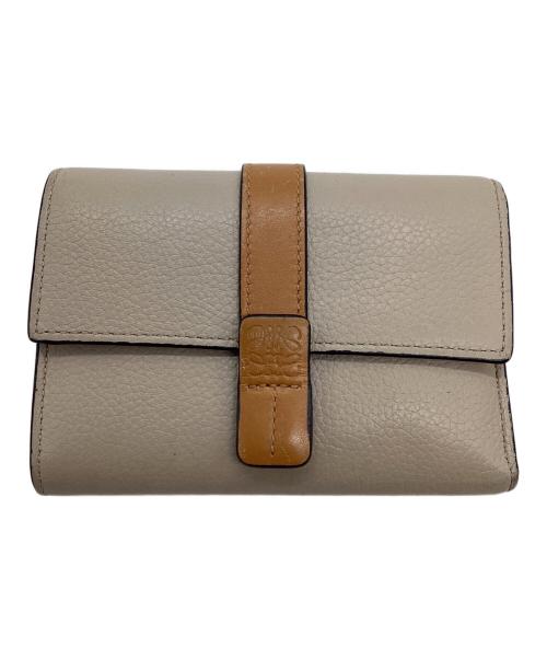 LOEWE（ロエベ）LOEWE (ロエベ) 3つ折り財布 ベージュ×ブラウンの古着・服飾アイテム
