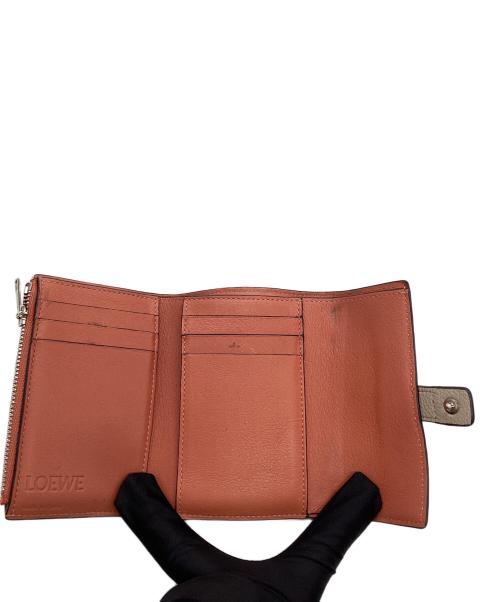 LOEWE（ロエベ）LOEWE (ロエベ) 3つ折り財布 ベージュ×ブラウンの古着・服飾アイテム