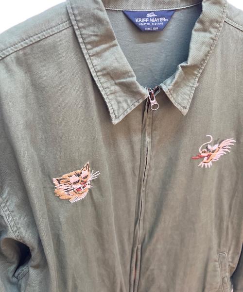 KRIFF MAYER（クリフメイヤー）KRIFF MAYER (クリフメイヤー) 刺繍スーベニアジャケット グリーン サイズ:XLの古着・服飾アイテム