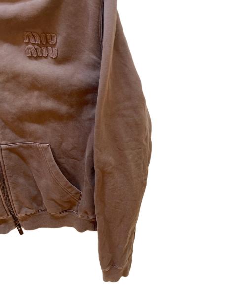 MIU MIU（ミュウミュウ）MIU MIU (ミュウミュウ) ジップパーカー ダークブラウン サイズ:Ｓの古着・服飾アイテム