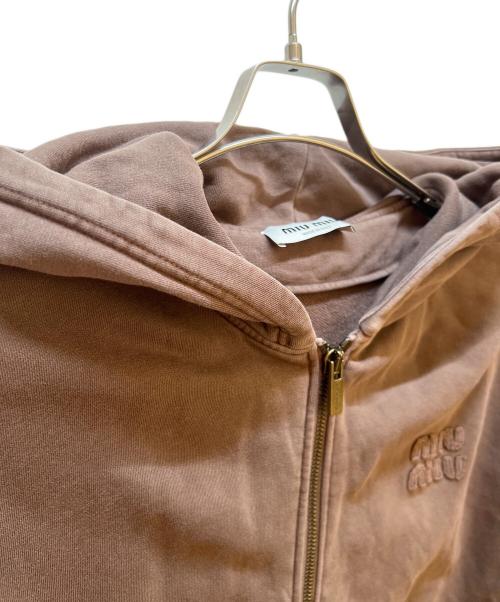 MIU MIU（ミュウミュウ）MIU MIU (ミュウミュウ) ジップパーカー ダークブラウン サイズ:Ｓの古着・服飾アイテム