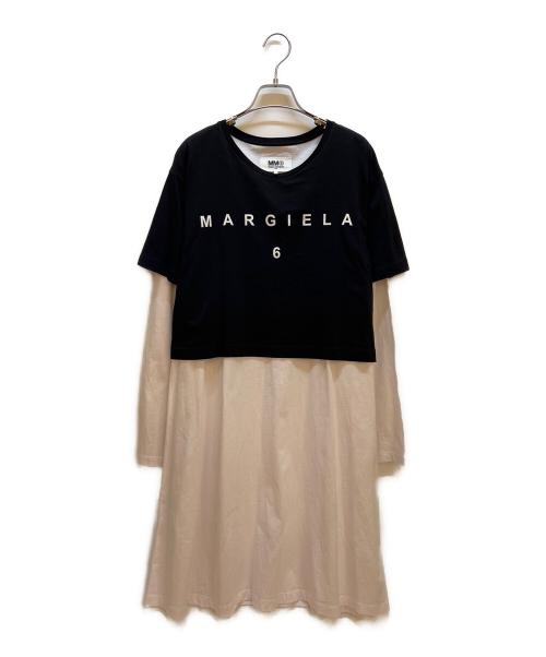 Maison Margiela（メゾンマルジェラ）Maison Margiela (メゾンマルジェラ) 長袖ワンピース ホワイト×ブラック サイズ:16の古着・服飾アイテム
