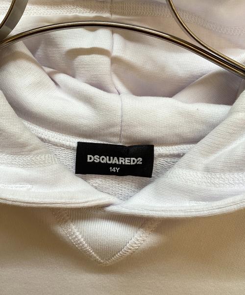 DSQUARED2（ディースクエアード）DSQUARED2 (ディースクエアード) プルオーバーパーカー ホワイト サイズ:14Yの古着・服飾アイテム