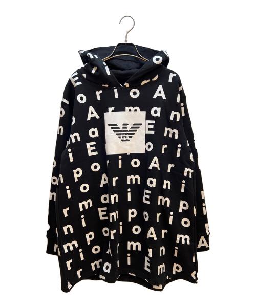 EMPORIO ARMANI（エンポリオ アルマーニ）EMPORIO ARMANI (エンポリオ アルマーニ) パーカー ブラック×ホワイト サイズ:16A 未使用品の古着・服飾アイテム