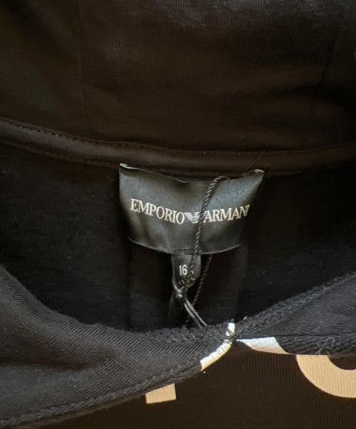 EMPORIO ARMANI（エンポリオ アルマーニ）EMPORIO ARMANI (エンポリオ アルマーニ) パーカー ブラック×ホワイト サイズ:16A 未使用品の古着・服飾アイテム